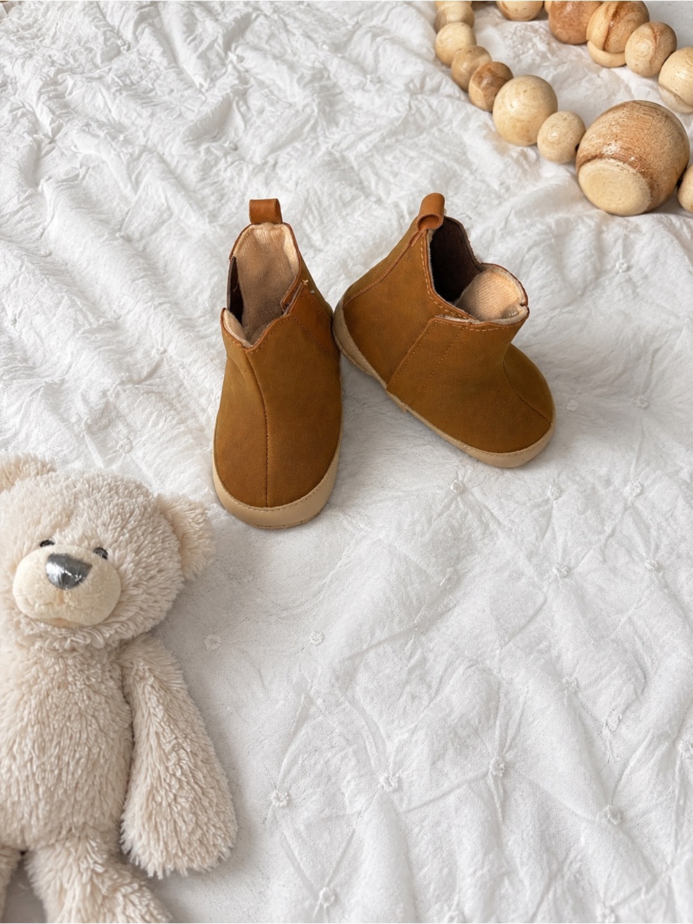 brown baby booties